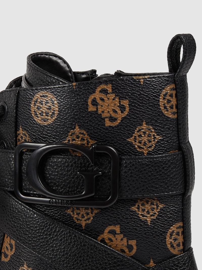 Boots mit Logo-Muster in schwarz