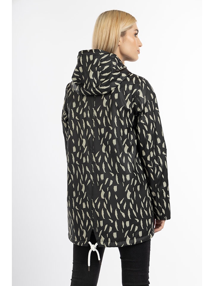 Schmuddelwedda Regenjacke in Schwarz/ Beige günstig kaufen