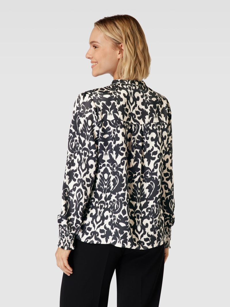 Bluse mit verdeckter Knopfleiste Modell 'Kala' in schwarz