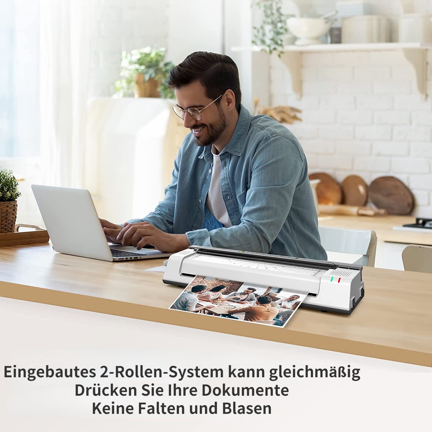ABOX Laminiergerät Involly OL381C, A3 A4 A5 A7,Heiß und Kalt Laminiermaschinen