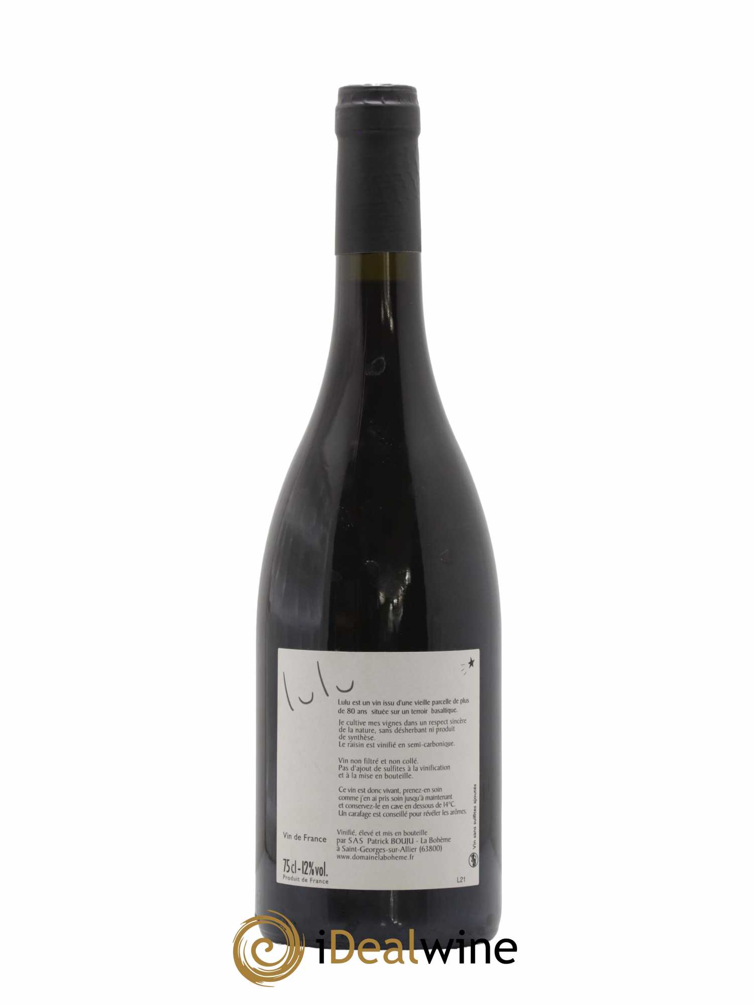Vin de France Lulu Patrick Bouju - La Bohème  2021 - Lot de 1 Bouteille