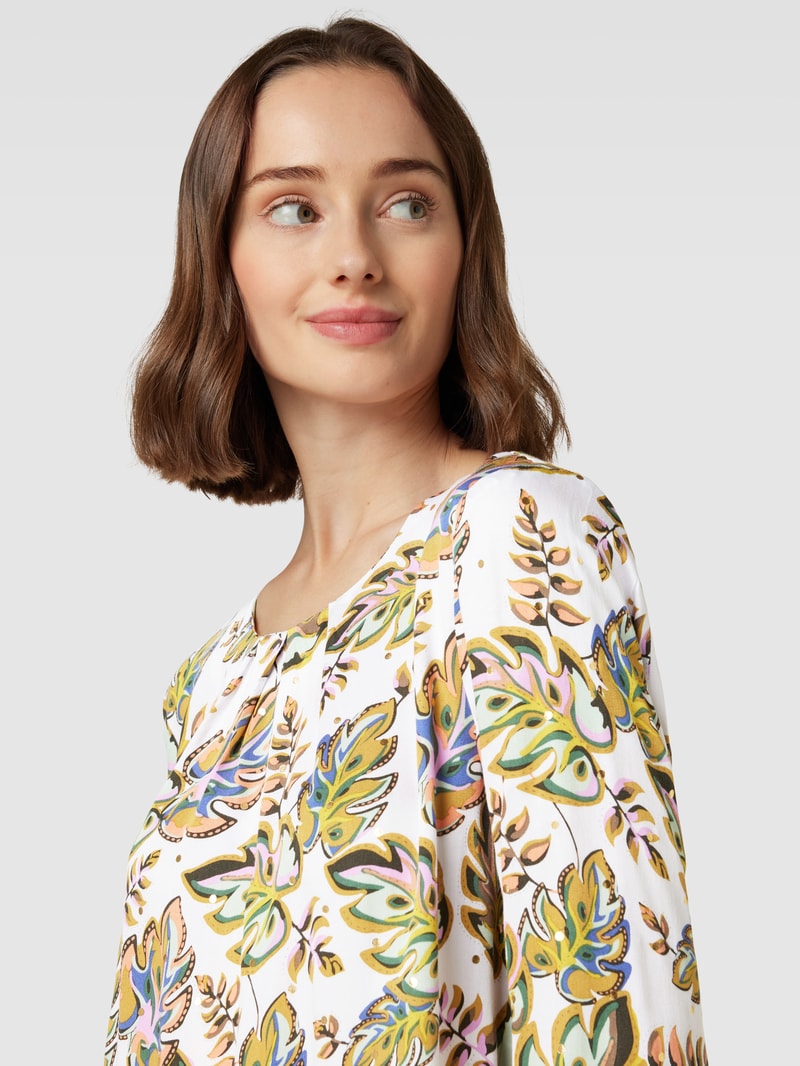 Blusenshirt mit floralem Muster Modell 'Laila' in offwhite