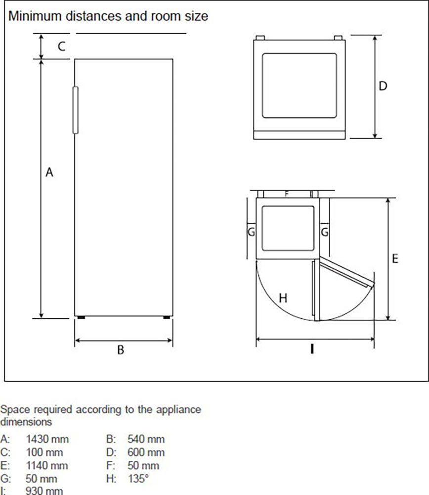 Hanseatic Gefrierschrank HGS14355CNFI, 143 cm hoch, 54 cm breit, NoFrost, Schnellgefrierfunktion, Türalarm