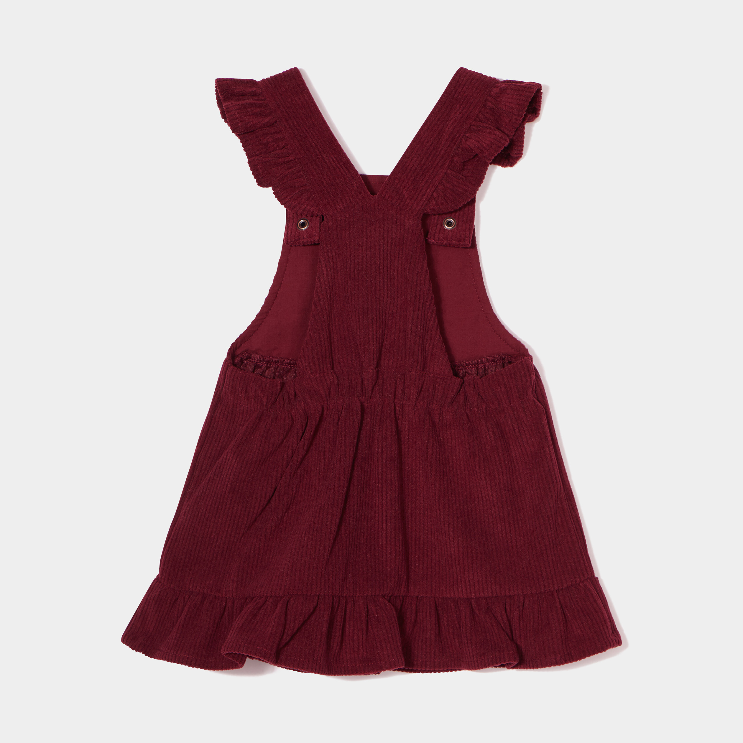 Robe velours évasée à volants Creeks rouge foncé bébé fille | La Halle