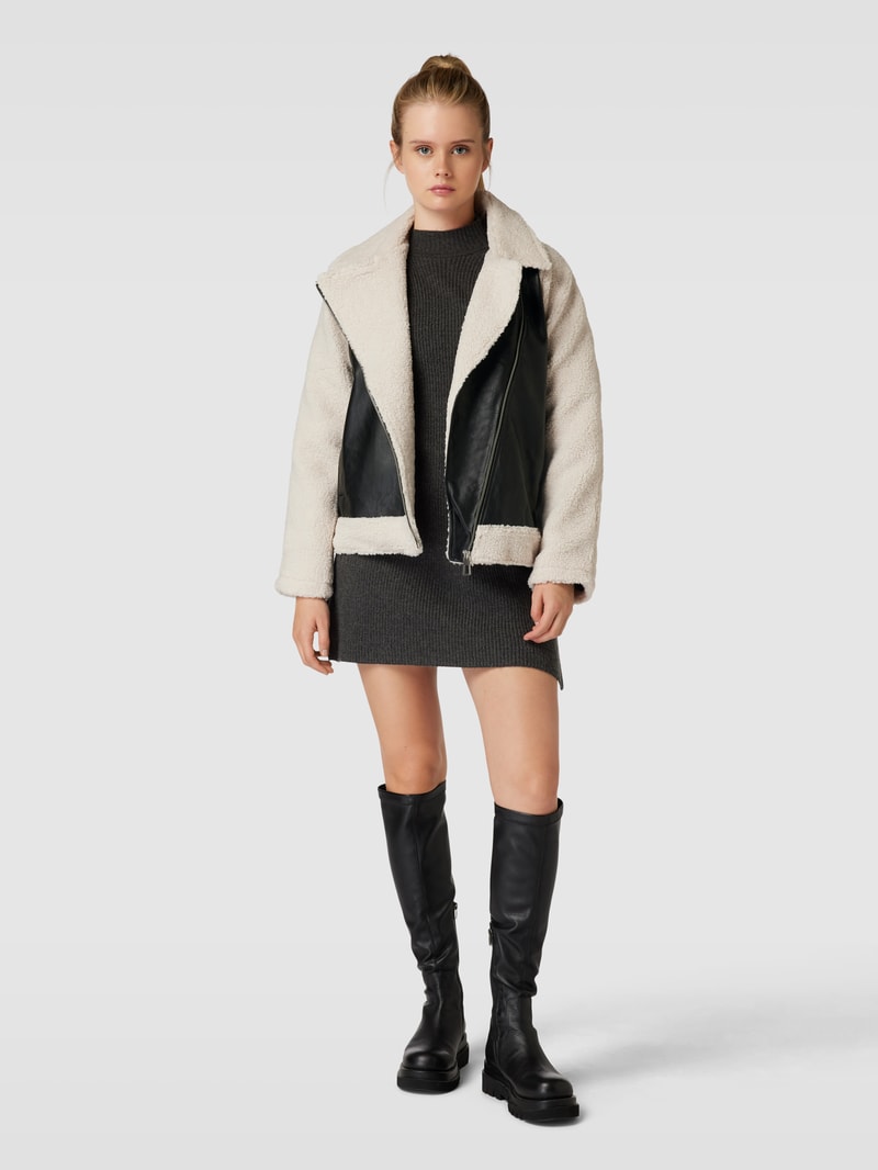 Jacke mit Kunstfell Modell 'JUNA' in schwarz