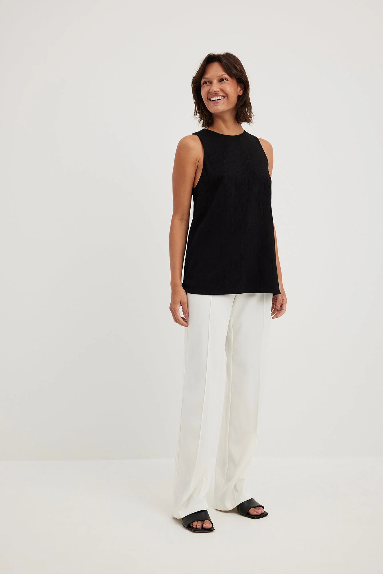 Basic Leder-Pantoletten mit Stilettoabsatz
