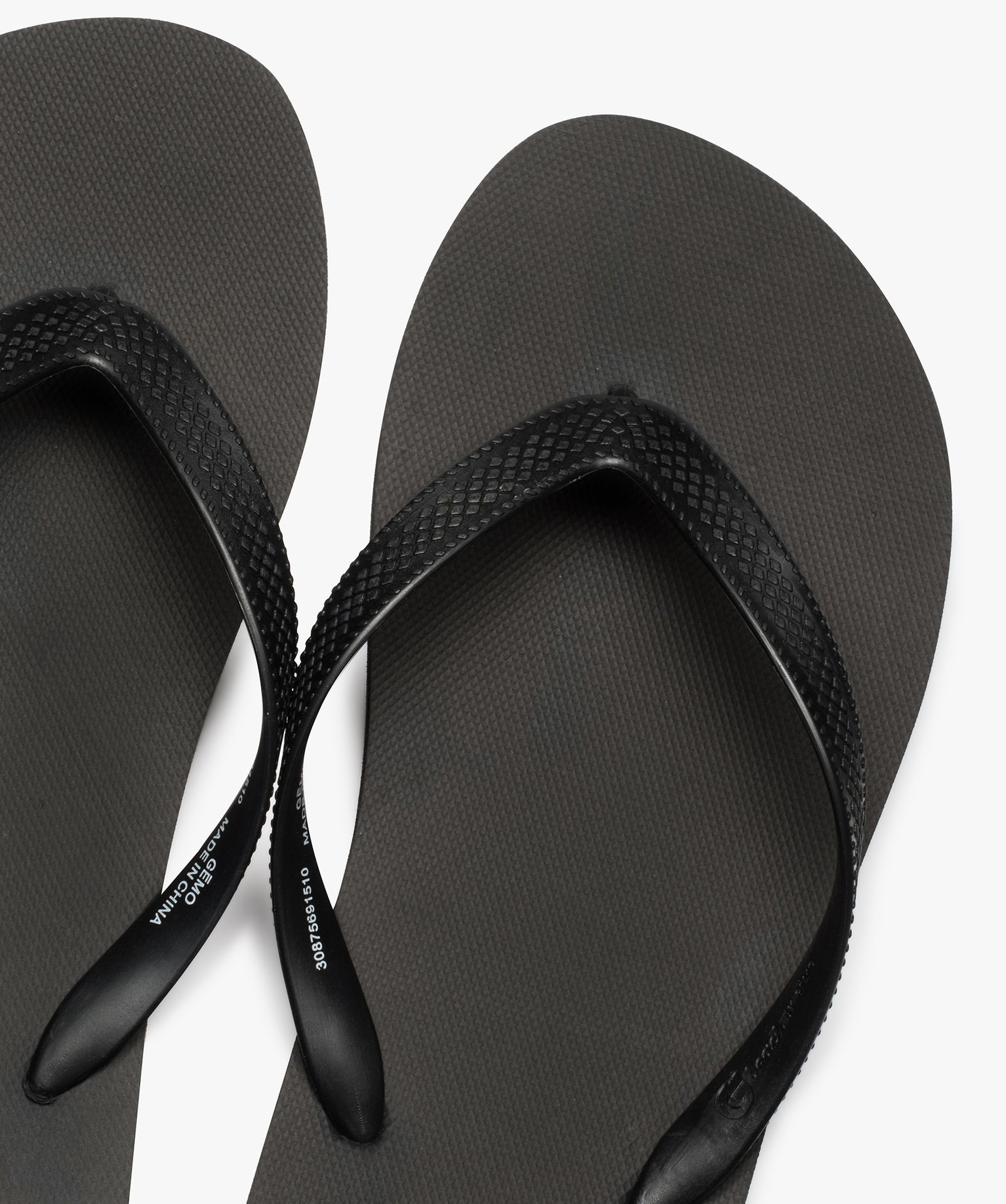 Tongs Garçon unies noir | GEMO