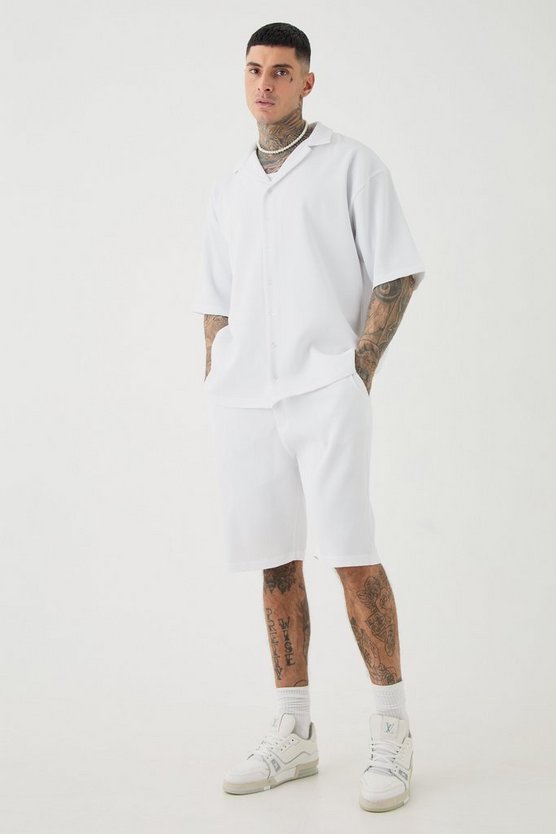 Tall kurzärmliges Oversize Hemd und Shorts