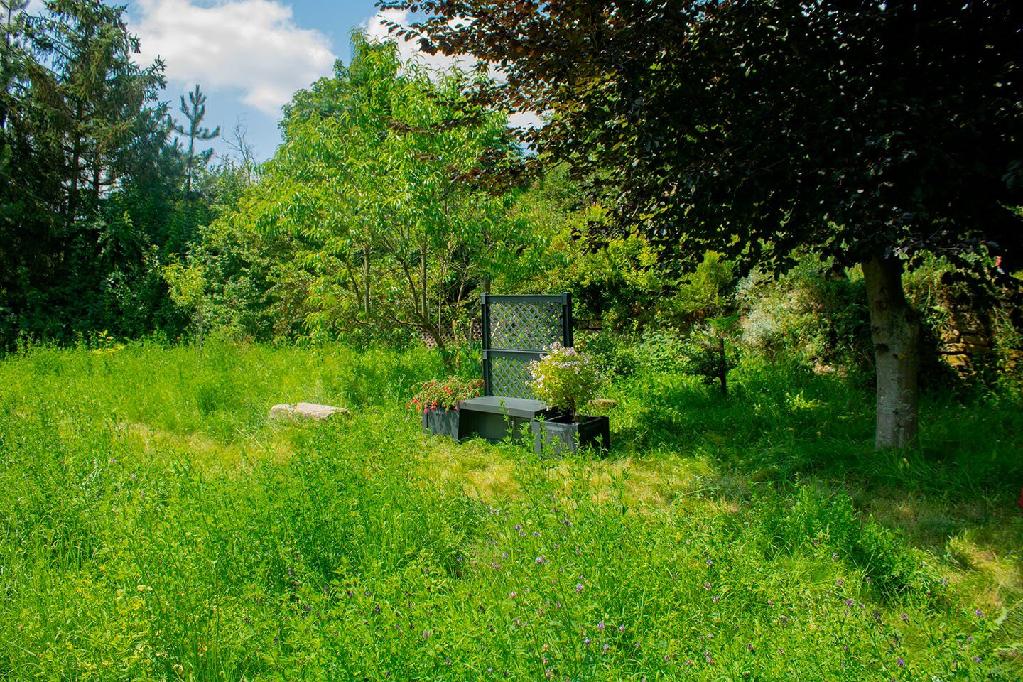 KHW Gartenbank Kopenhagen, mit Spalier und zwei Pflanzkästen, anthrazit