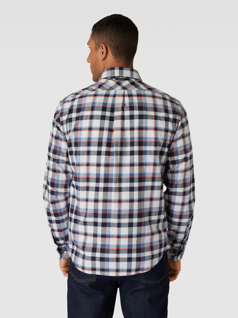 Freizeithemd mit Karomuster und Button-Down-Kragen in offwhite