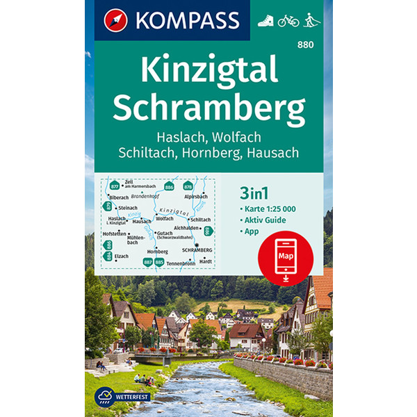 KOMPASS WANDERKARTE KINZIGTAL SCHRAMBERG, HASLACH, WOLFACH