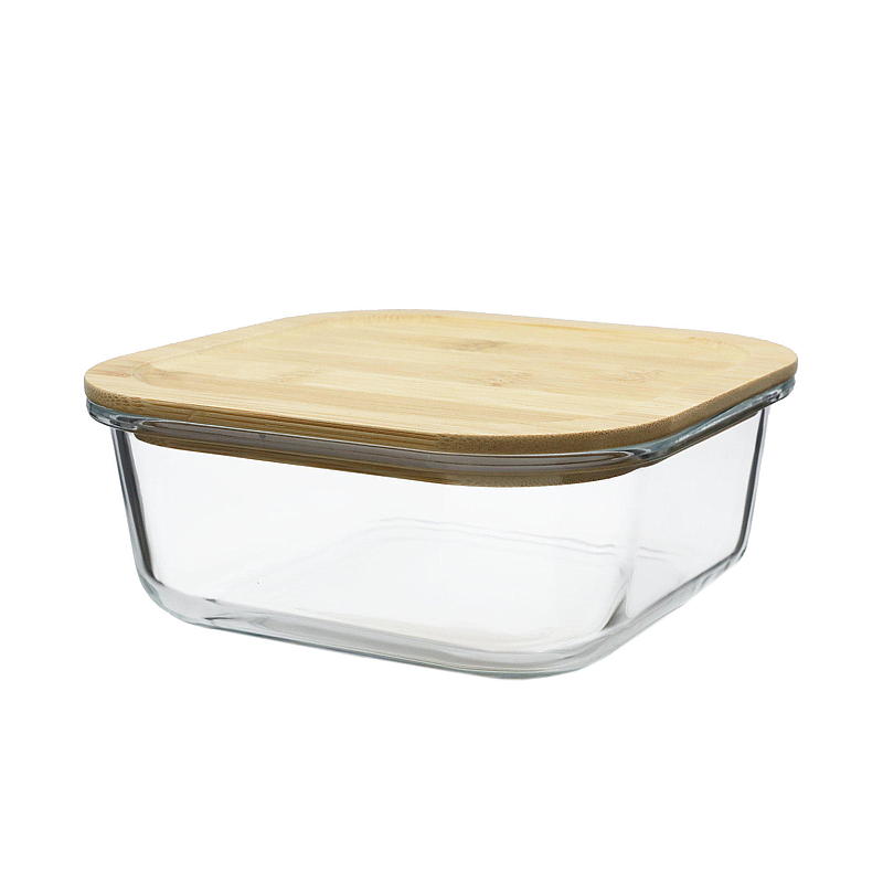 Cuisine Matoppbevaring 0,9 l boro glass m/bambuslokk
