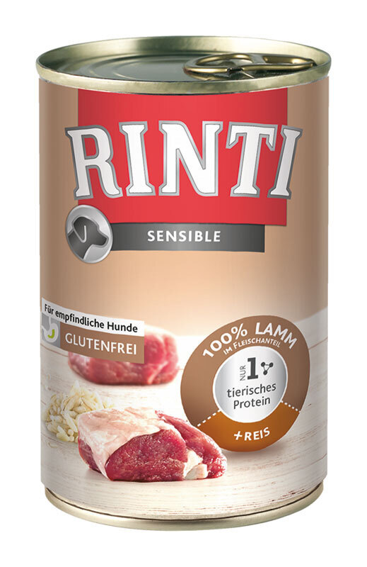RINTI Hundenassfutter RINTI Sensible 12x400g Lamm & Reis