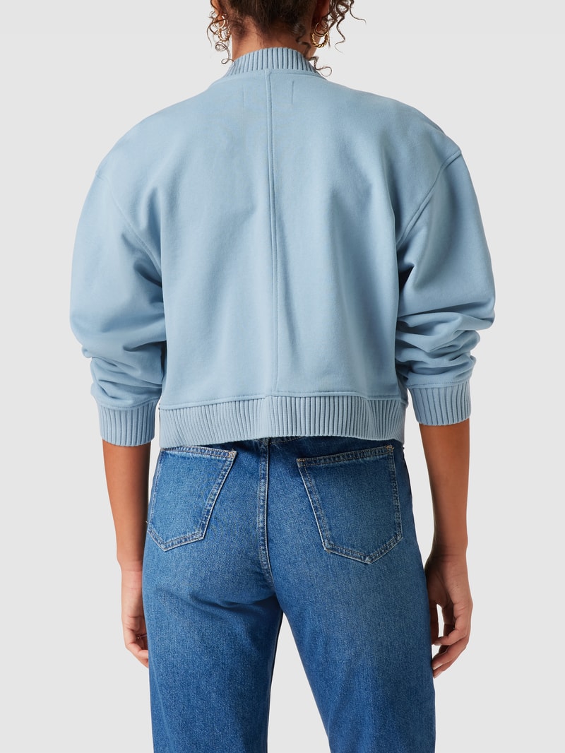 Sweatjacke mit Label-Patch Modell 'BADGE BOMBER HEAVYWEIGHT' in hellblau
