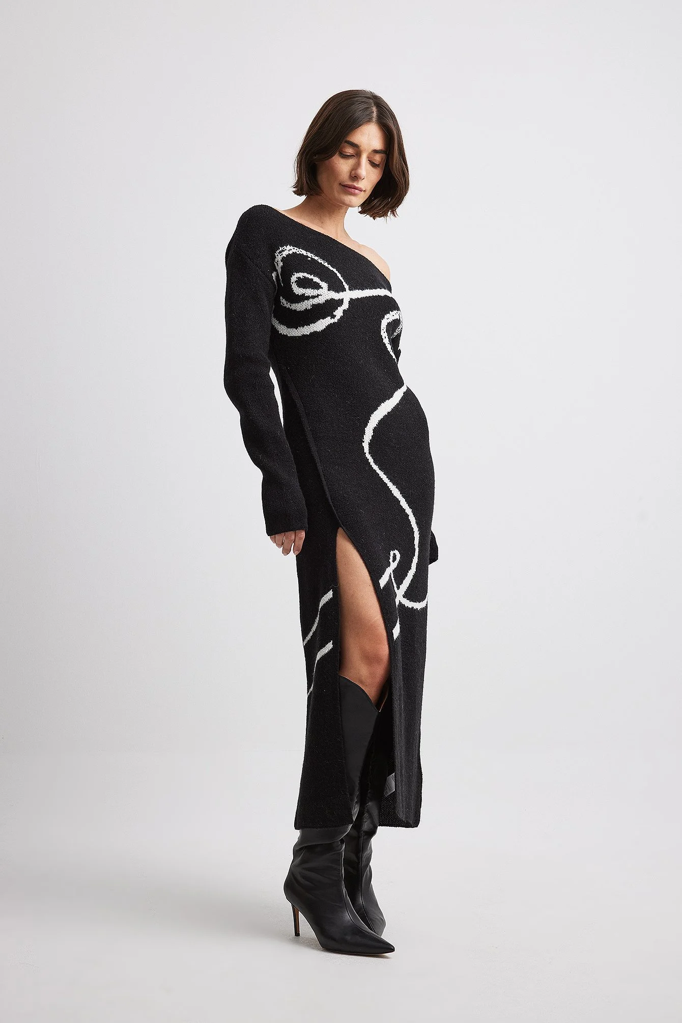 Bedrucktes Strickkleid
