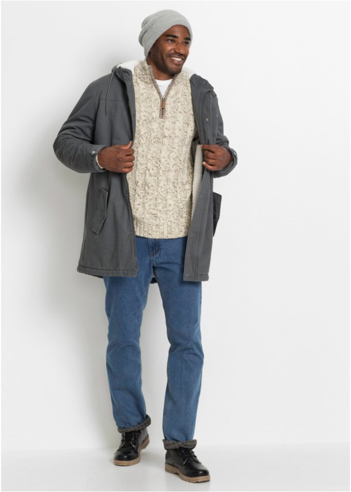 Parka mit Fellimitat-Futter