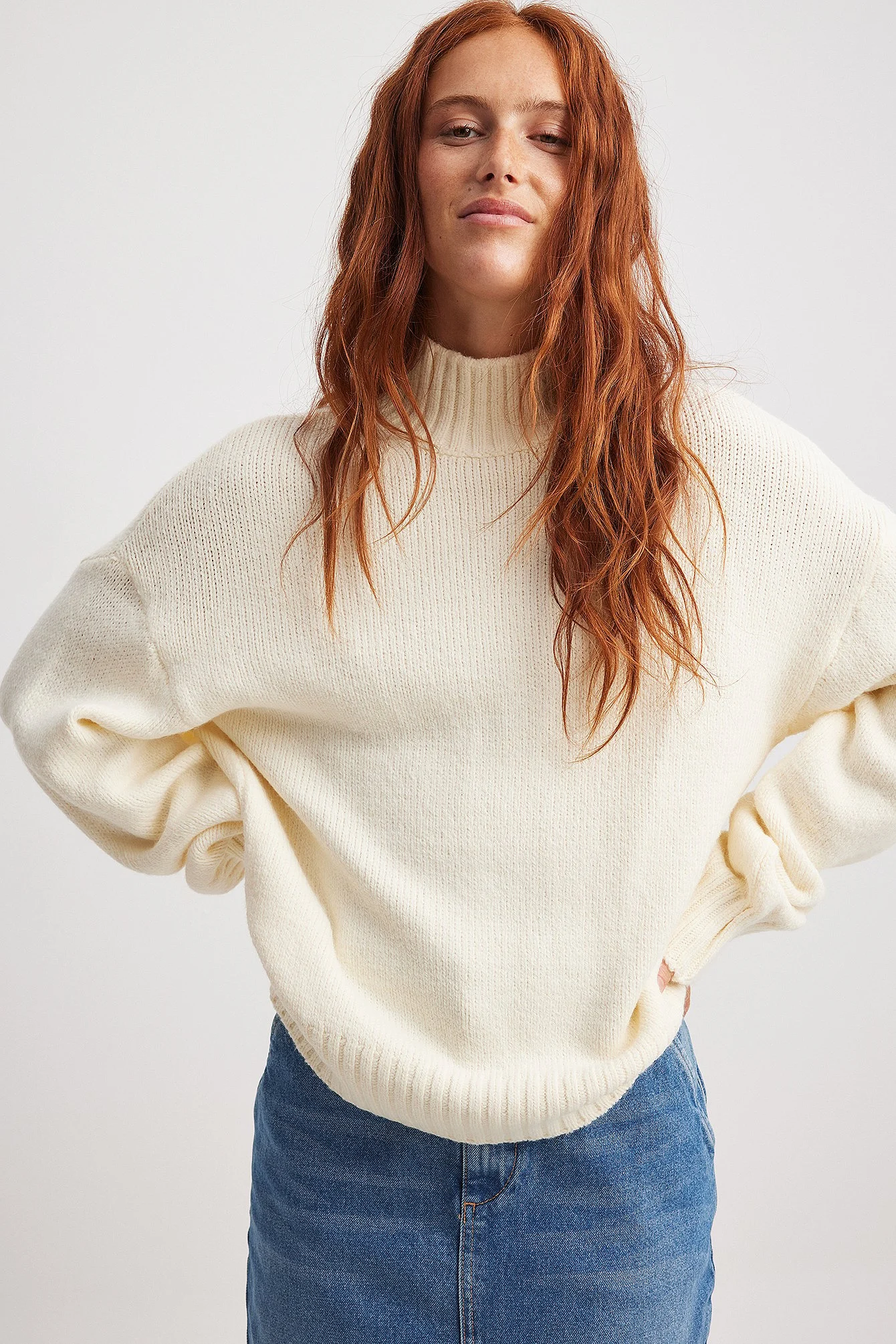 Strickpullover mit Rollkragen