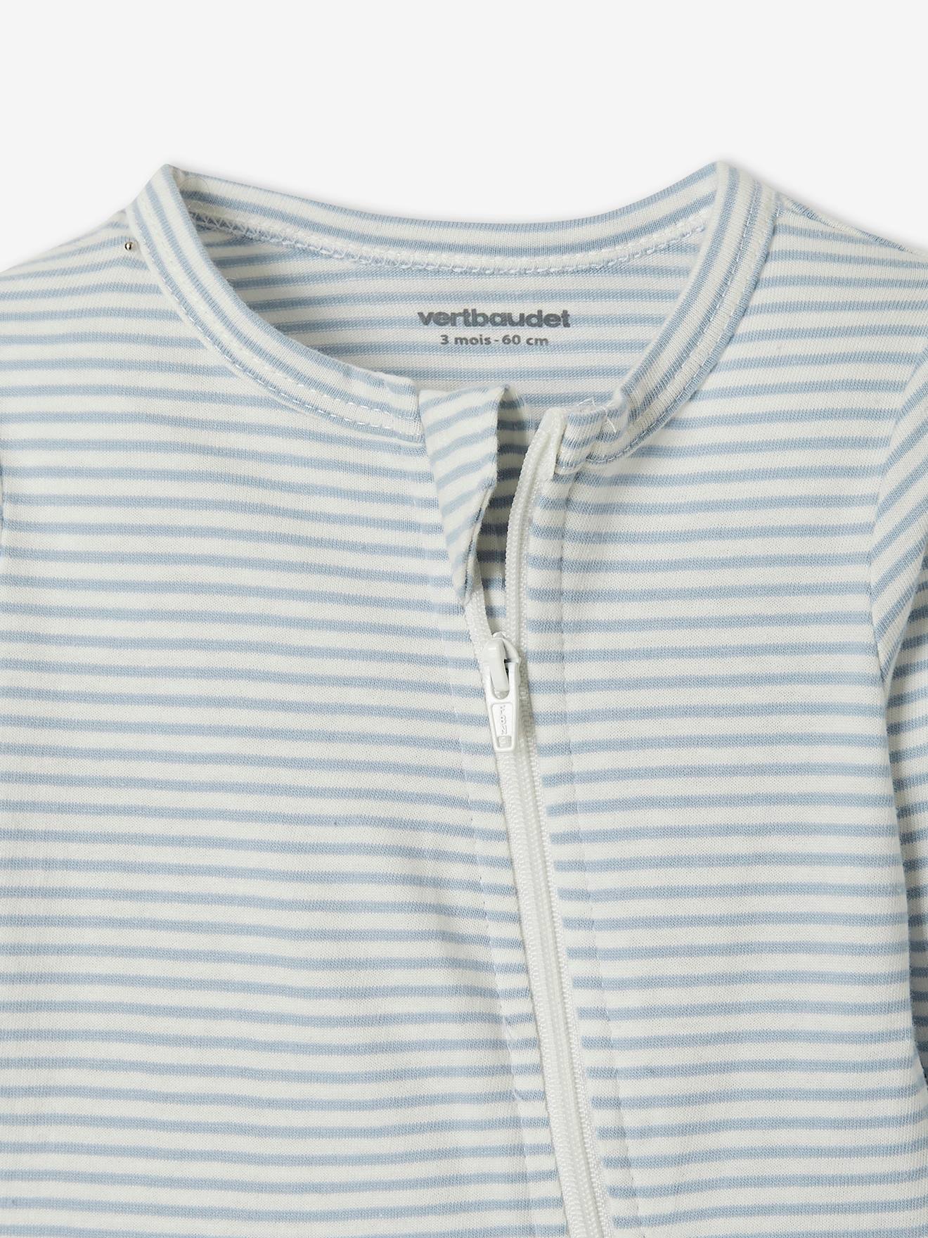 Lot de 3 pyjamas bébé en jersey ouverture zippée BASICS lot moutarde