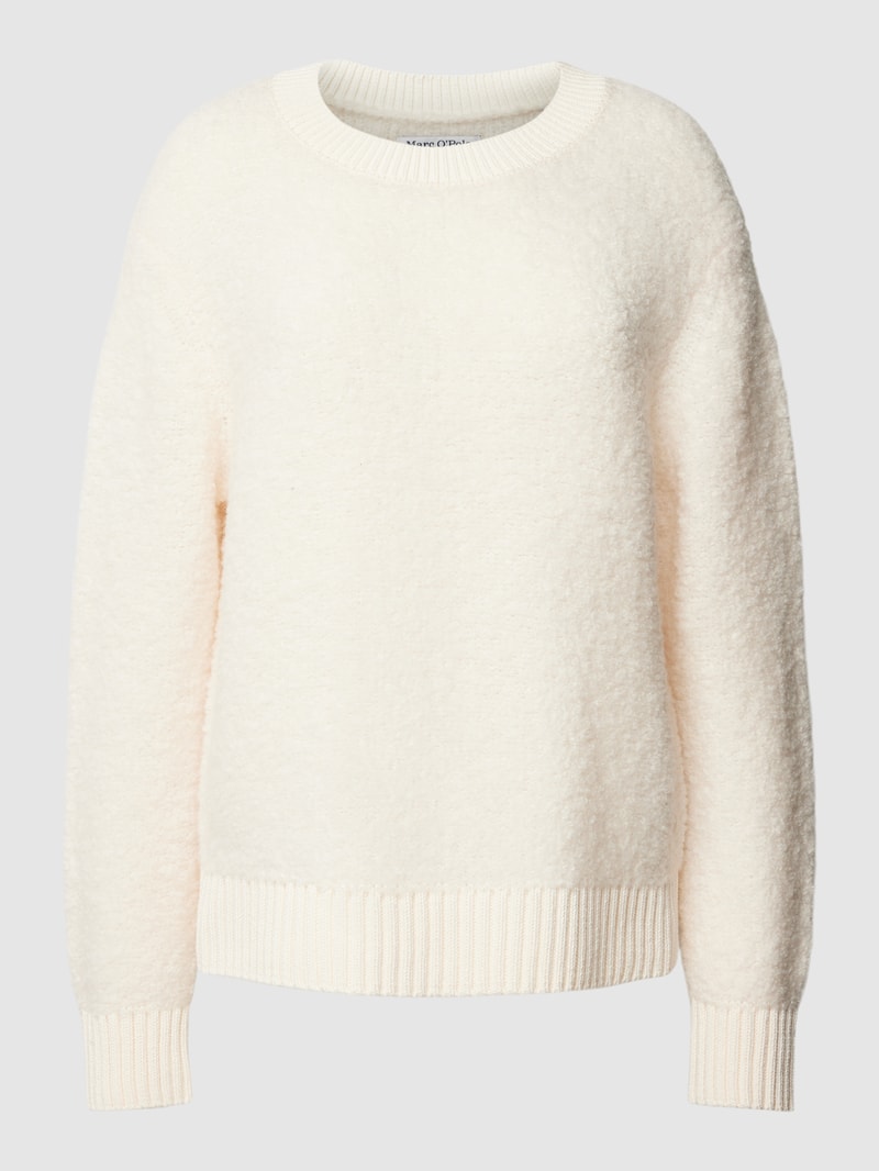 Sweatshirt mit gerippten Abschlüssen in offwhite