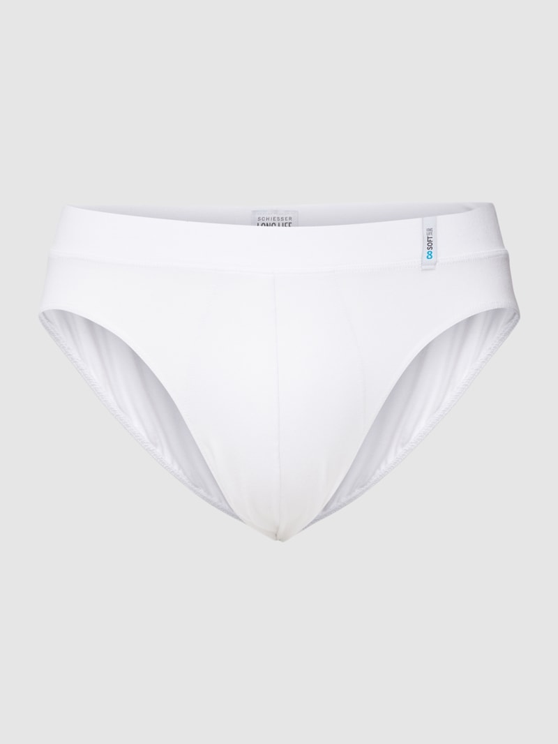 Slip mit Steppnähten in weiß