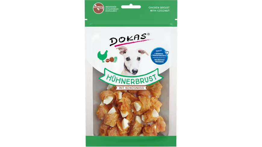 Dokas Hunde Snack Hühnerbrust mit Kokosnuss 60 g