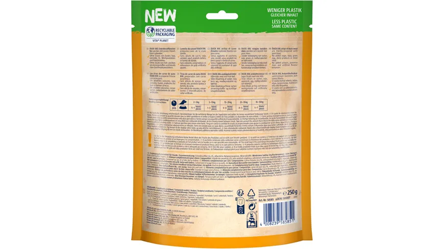Vitakraft Hundesnack Duck XXL Entenfleischstreifen 250 g