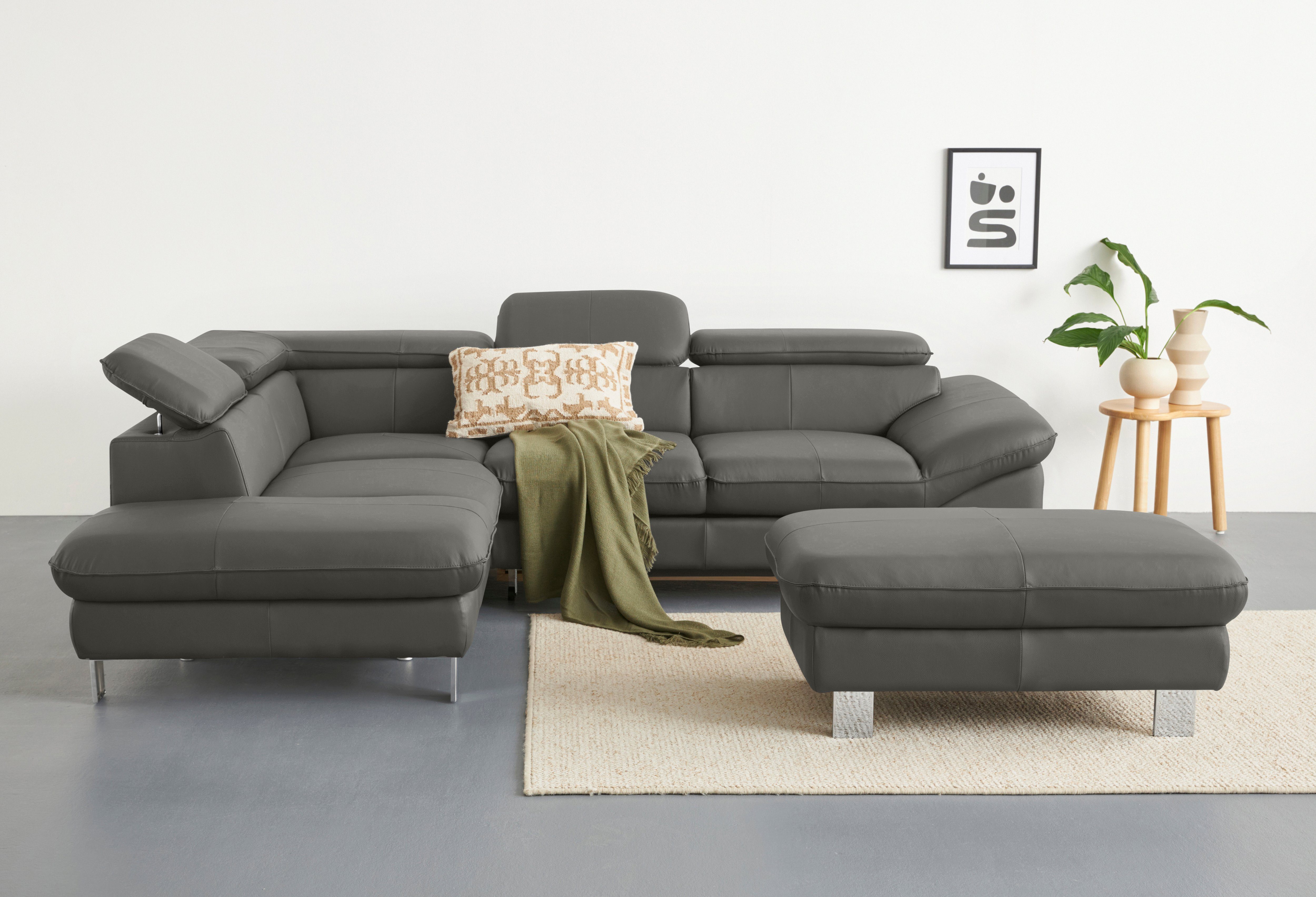 COTTA Ecksofa Driver, mit Kopfteilverstellung, wahlweise mit Bettfunktion
