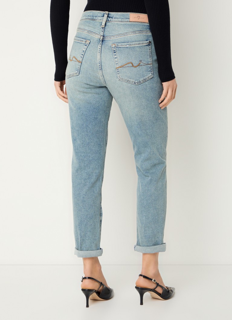Blugi slim fit a vita media Josefina di 7 For All Mankind, lavaggio chiaro.