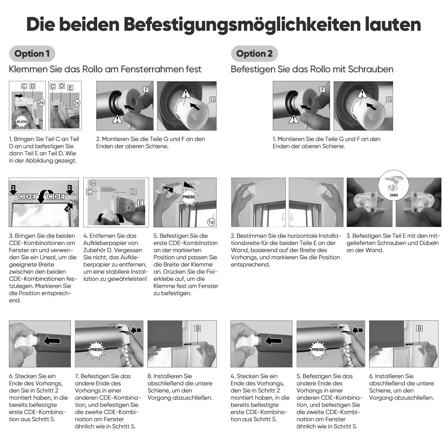 Rollo Verdunkelungsrollo Rollos für Fenster ohne Bohren Seitenzugrollo, Sekey, Klemmfix, Sonnenschutz Sichtschutz Thermo Rollo für Wohnzimmer, Schlafzimmer
