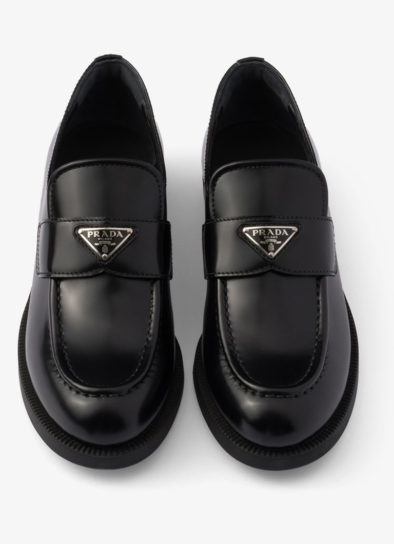 Mocassins Prada de couro com logotipo