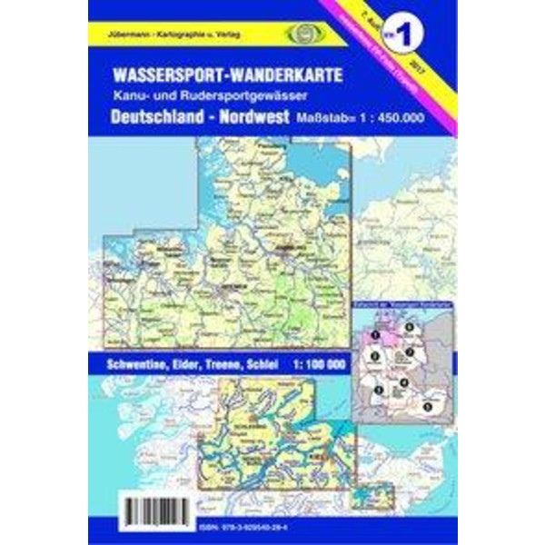 Wassersportkarte Blatt 1 Nordwest 1:450 000 - Wasserkarte