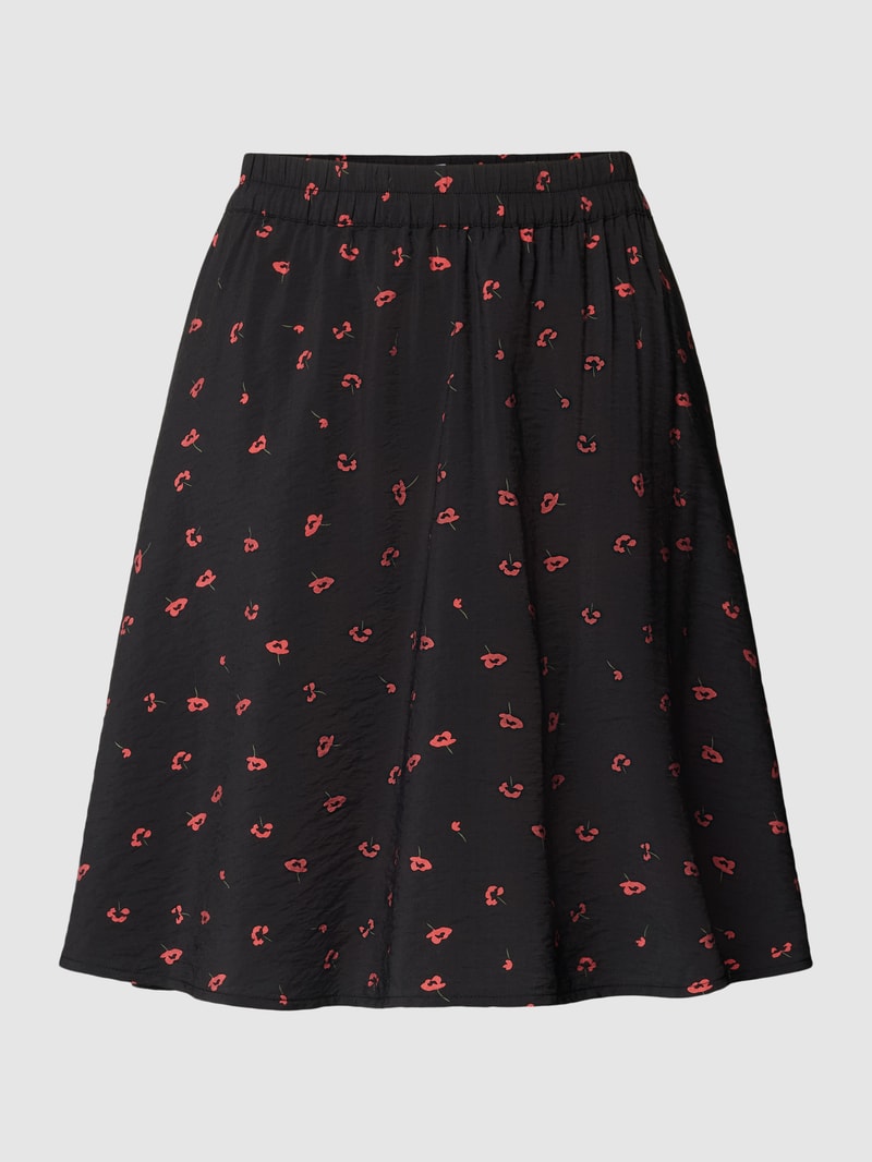 Minirock mit Allover-Muster Modell 'Vinaya' in schwarz