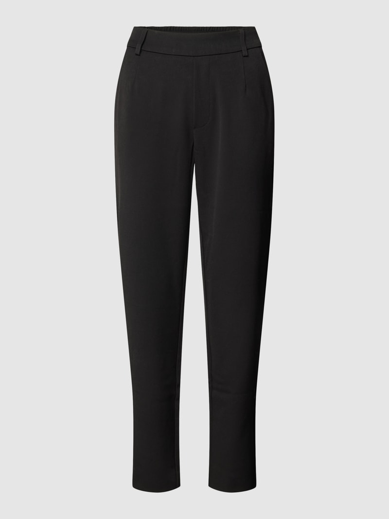 Slim Fit Stoffhose mit Bundfalten Modell 'VARONE' in black