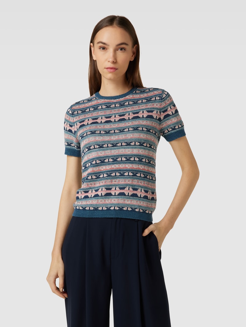 Strickshirt mit Allover-Muster Modell 'EYELAH' in grün