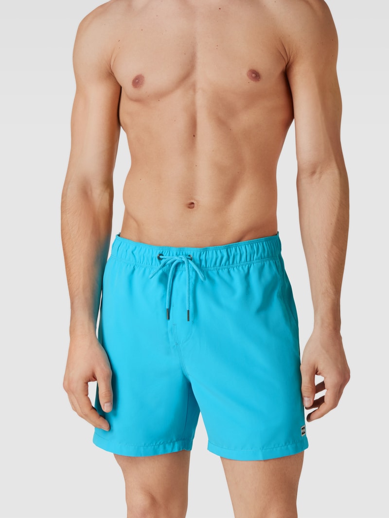 Badehose mit Label-Detail in türkis
