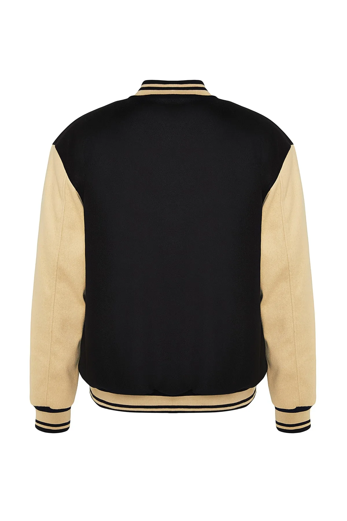 Trendyol Collection  Schwarzer Unisex-College-Mantel mit Bomberkragen und normaler Passform TMNAW24MO00017