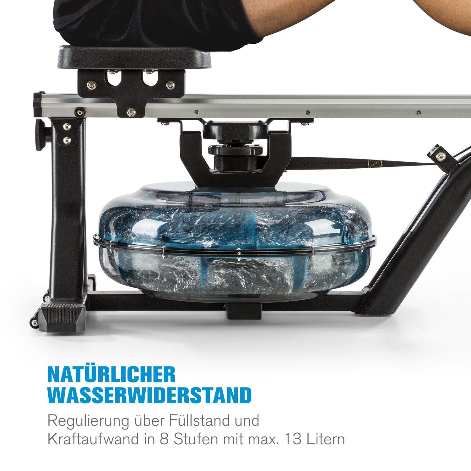 Capital Sports Rudermaschine Flow M1 Wasserrudergerät platzsparend Trainingscomputer bis 150 kg