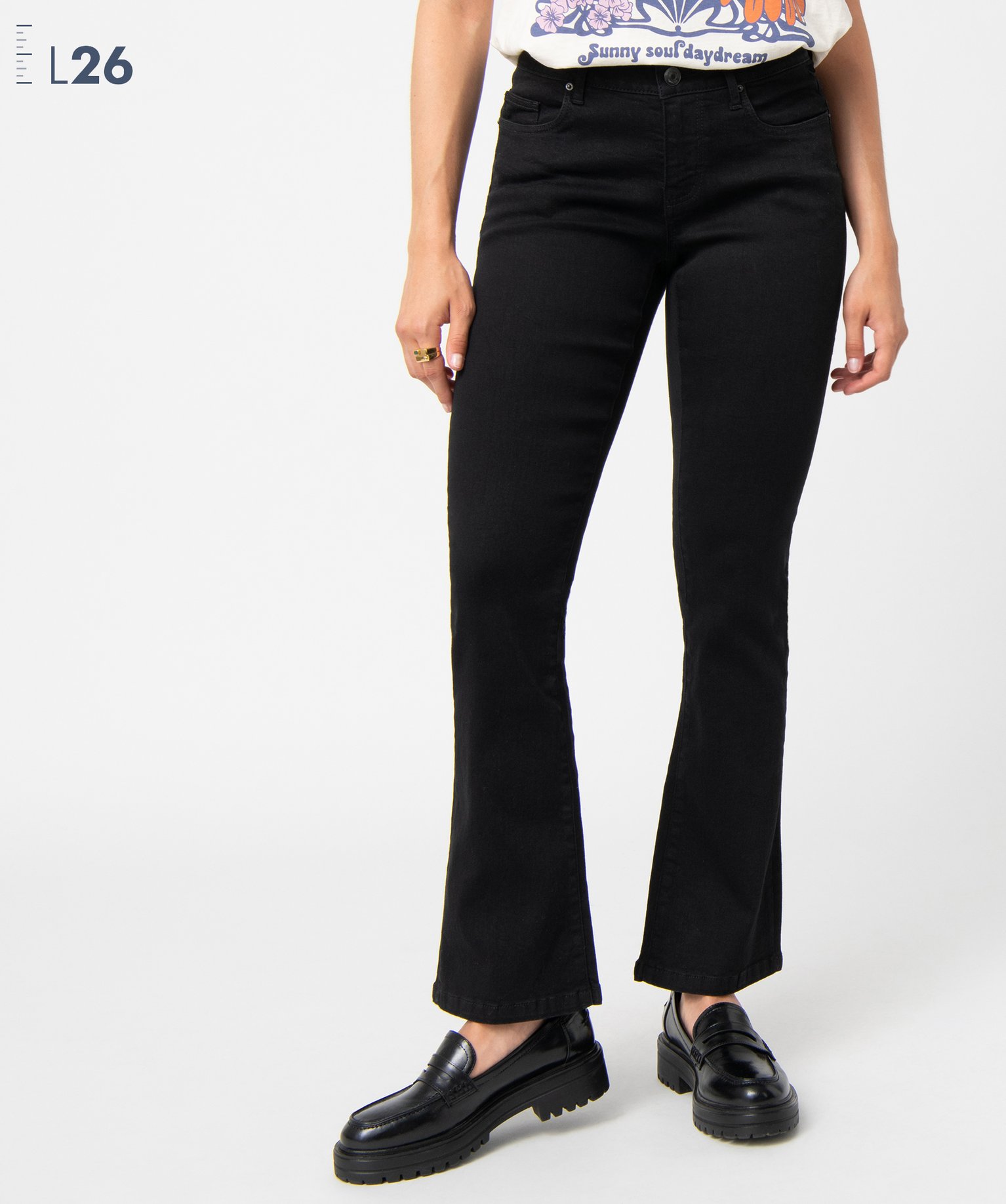 Jean femme coupe Bootcut – L26 noir | GEMO