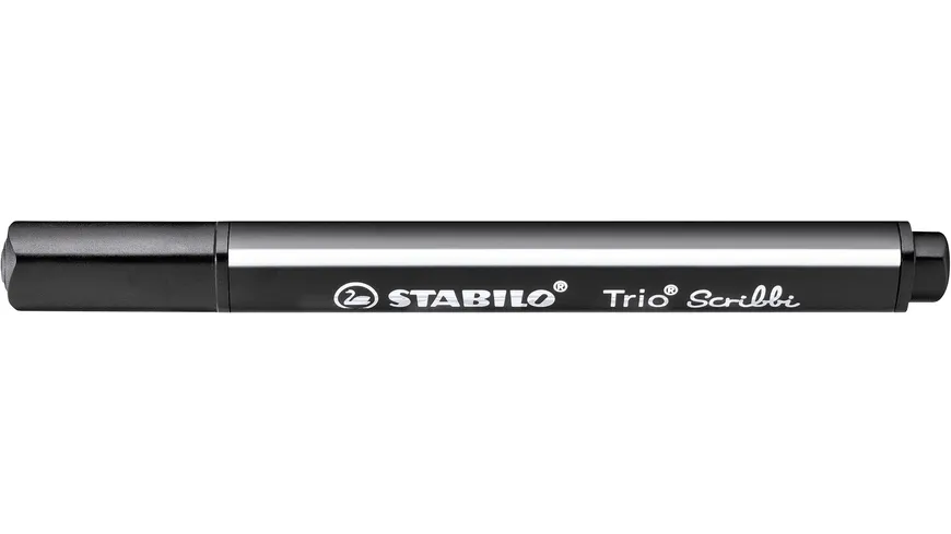 STABILO® Gefederter Dreikant-Fasermaler Trio Scribbi schwarz