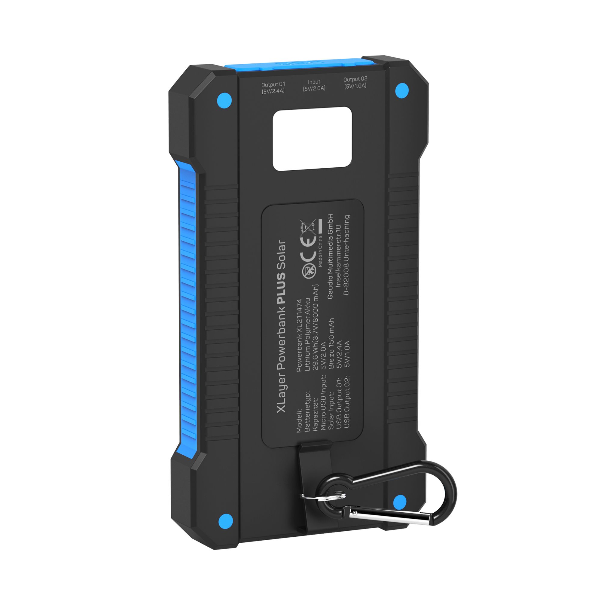 XLayer PLUS Solar 8.000 mAh Powerbank