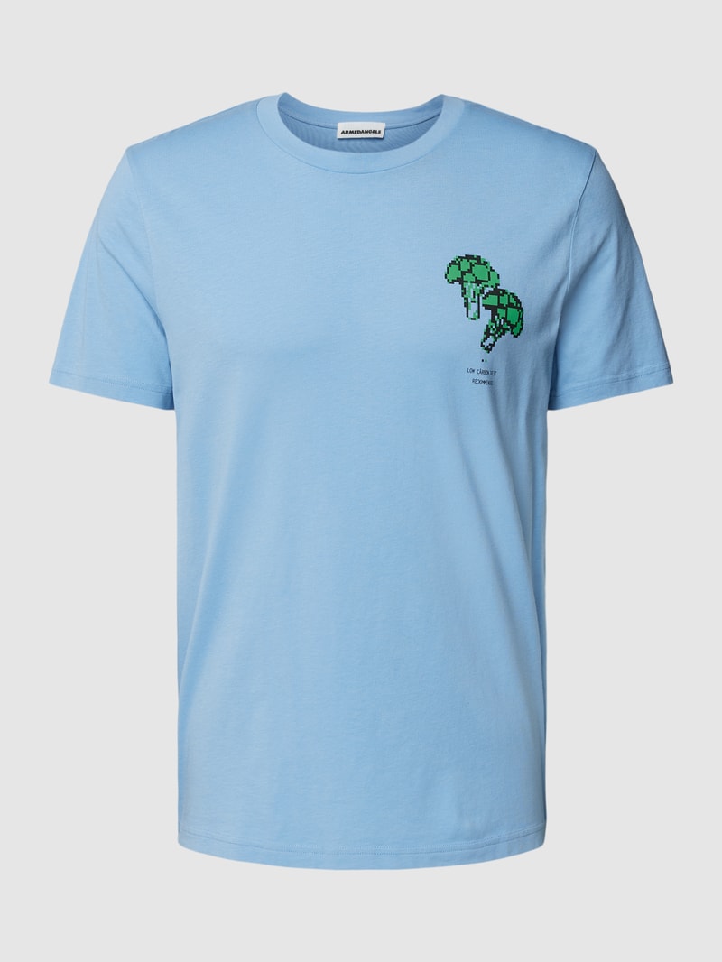 T-Shirt mit Motiv-Print Modell 'JAAMES LOW CARBON DIET' in hellblau