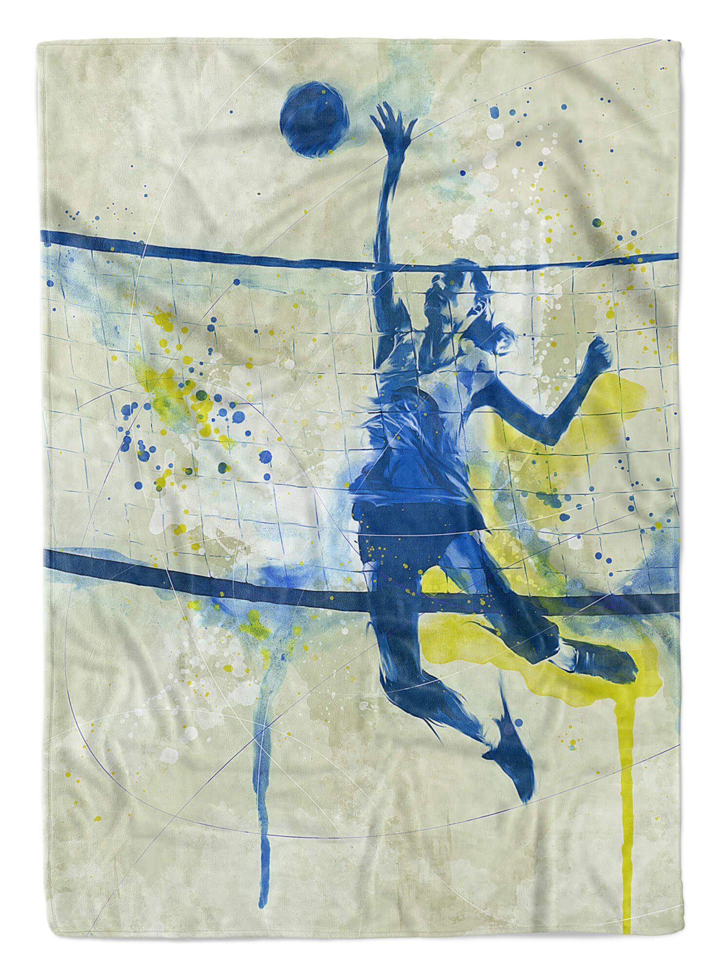 Sinus Art Handtücher SplashArt Sport Handtuch Strandhandtuch Saunatuch Kuscheldecke Kunstvoll Volleyball Sport, Baumwolle-Polyester-Mix (1-St), Handtuch