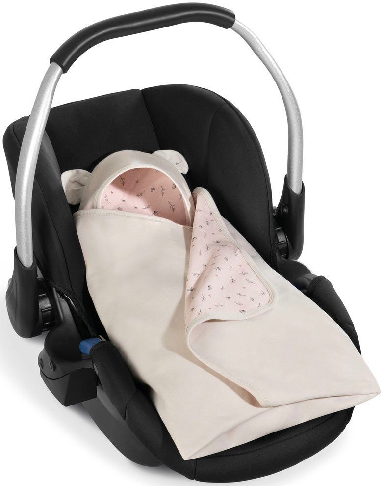 Babydecke Baby Einschlagdecke, Snuggle N Dream beige bloom, Hauck, mit Kapuze