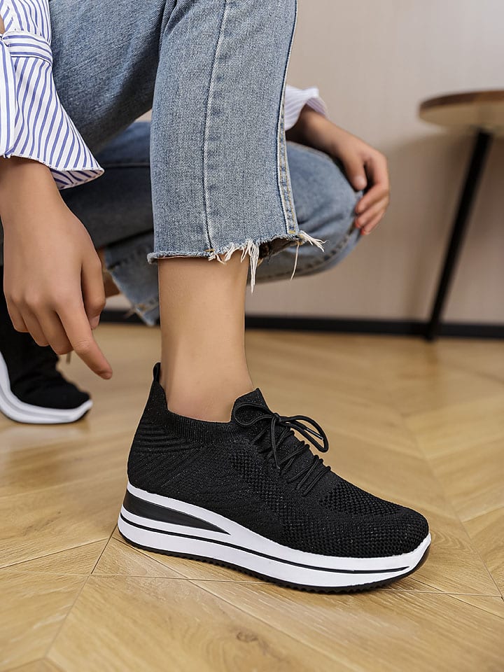 Sixth Sens Keilsneakers in Schwarz günstig kaufen