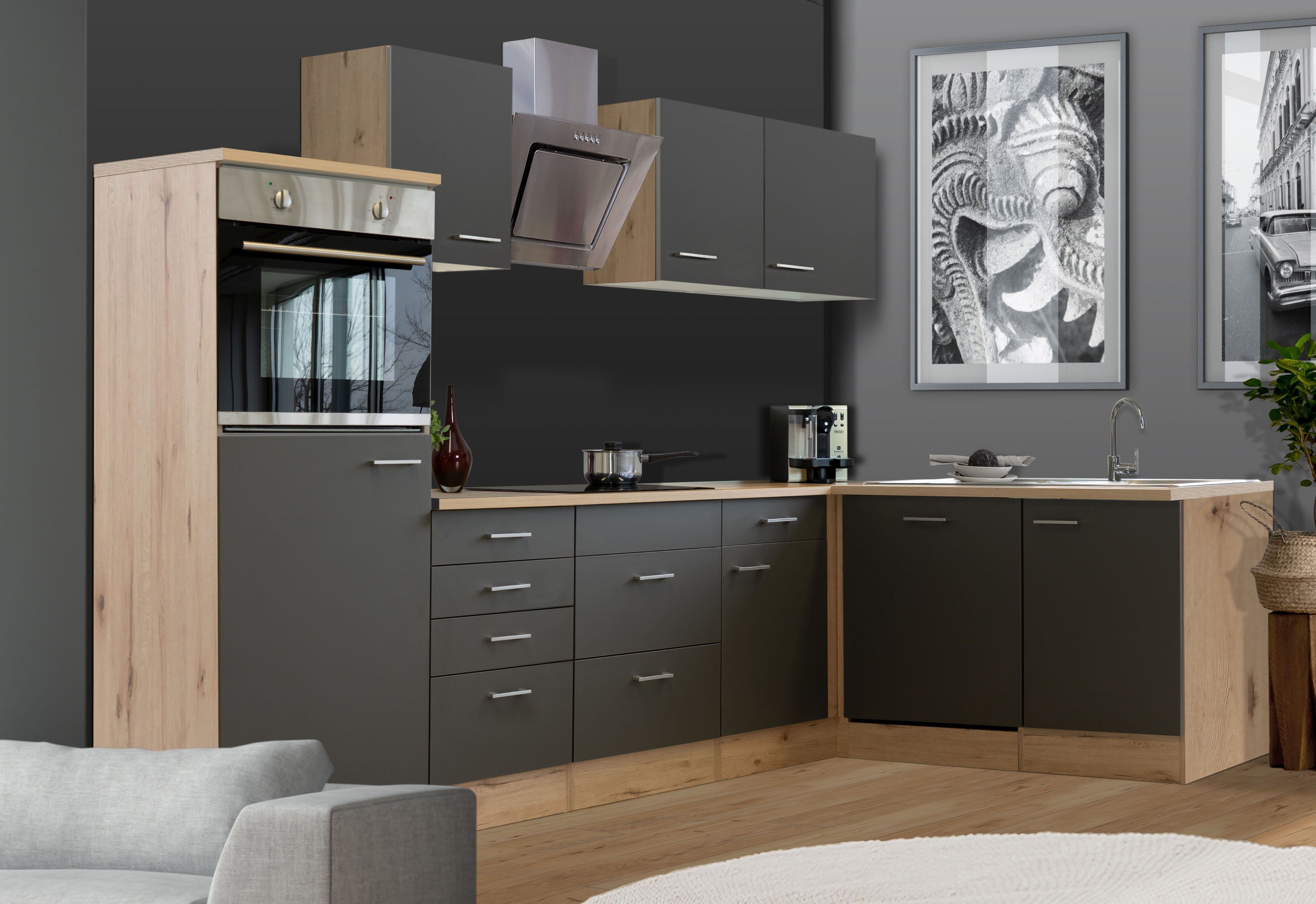 Flex-Well Winkelküche Morena, mit E-Geräten, Gesamtbreite 280 x 170 cm