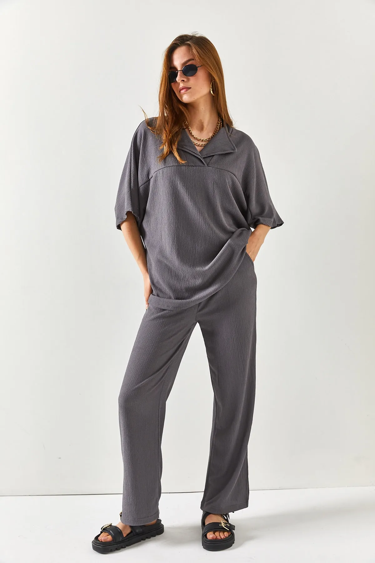 Olalook  Zweiteiler - Grau - Oversized