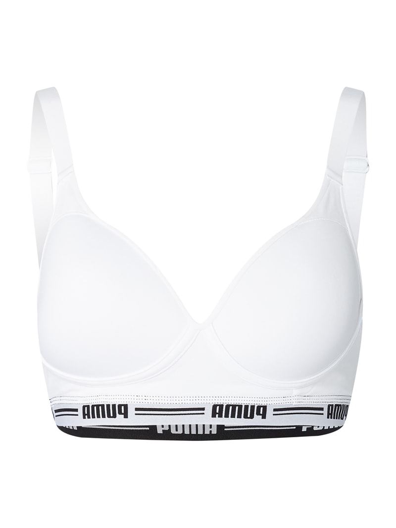 Bralette mit Logo-Bund in weiß