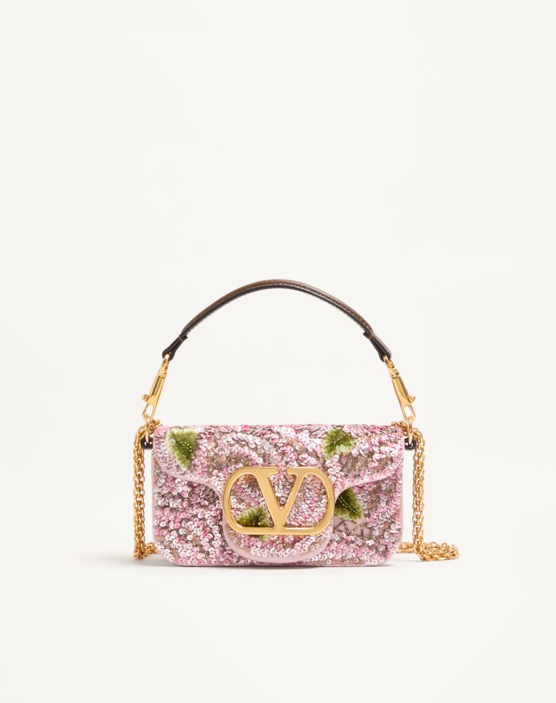 Valentino Garavani Locò Broderet Lille Skuldertaske