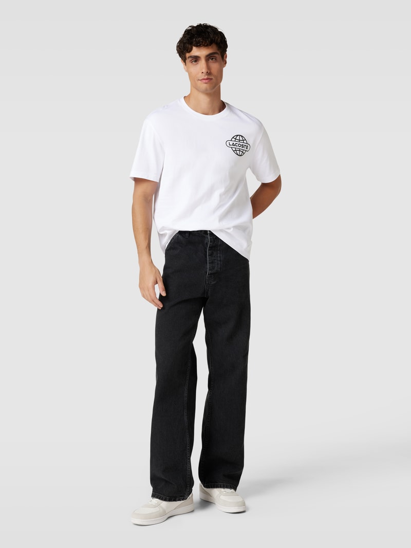 T-Shirt mit Label-Print in weiß