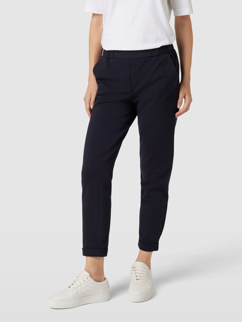 Stoffhose mit elastischem Bund in marineblau